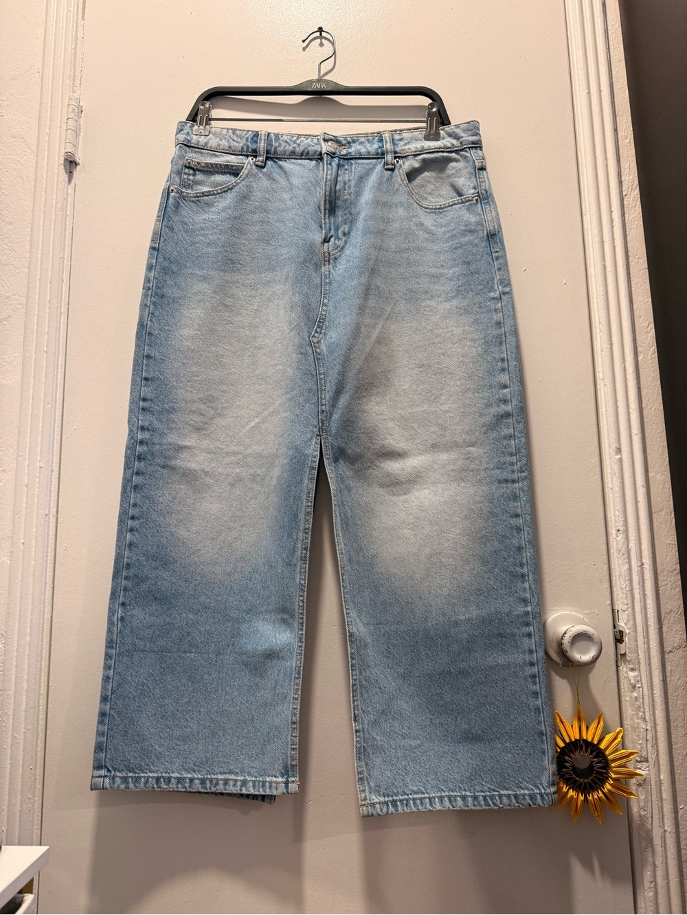 Bershka Pale Blue denim skirt with Contrast Stitching NEVER USED NO TAGS